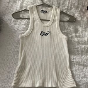 I Am Gia white ribbed tank top